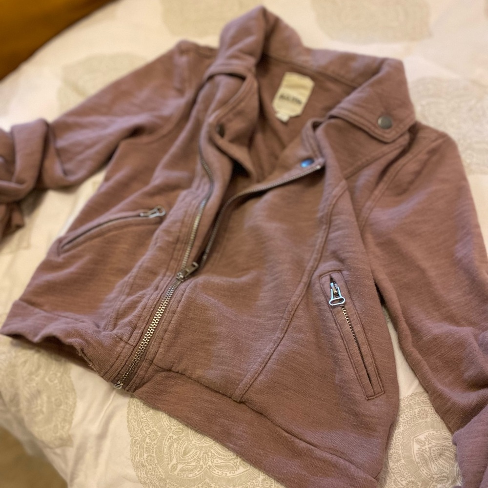 Nom de Plume Mauve Cropped Moto Jacket